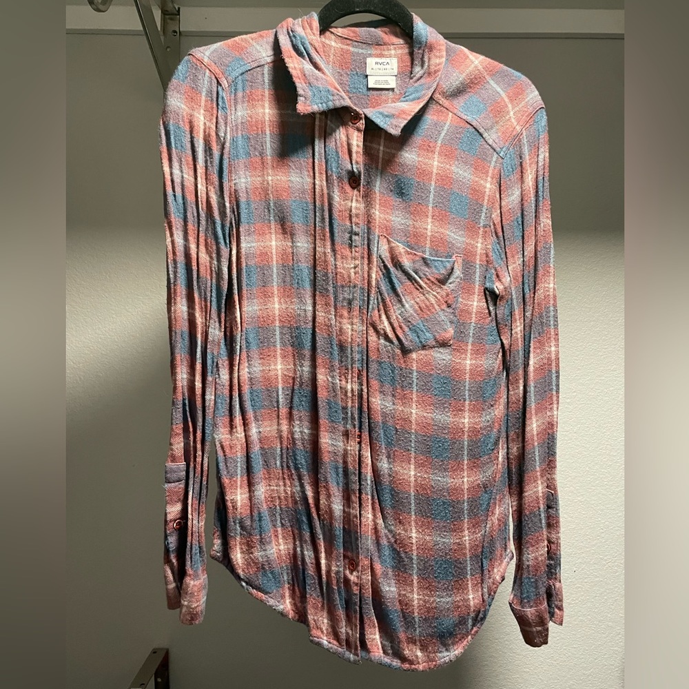 RVCA WOMENS flannel red & blue